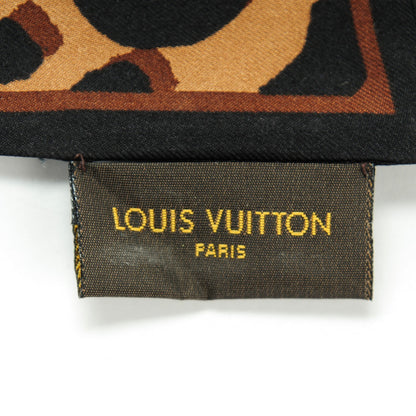 Louis Vuitton Silk Leopard Bandeau Scarf Marron 4 of 5