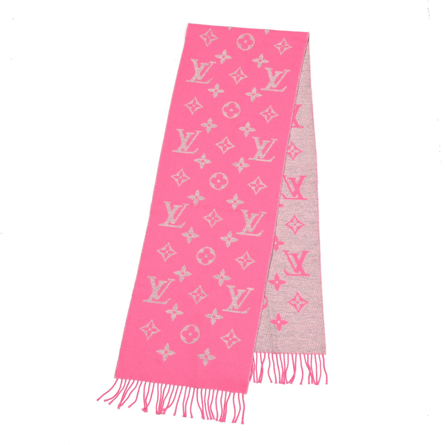 Wool Cashmere Monogram LV Scarf Pink