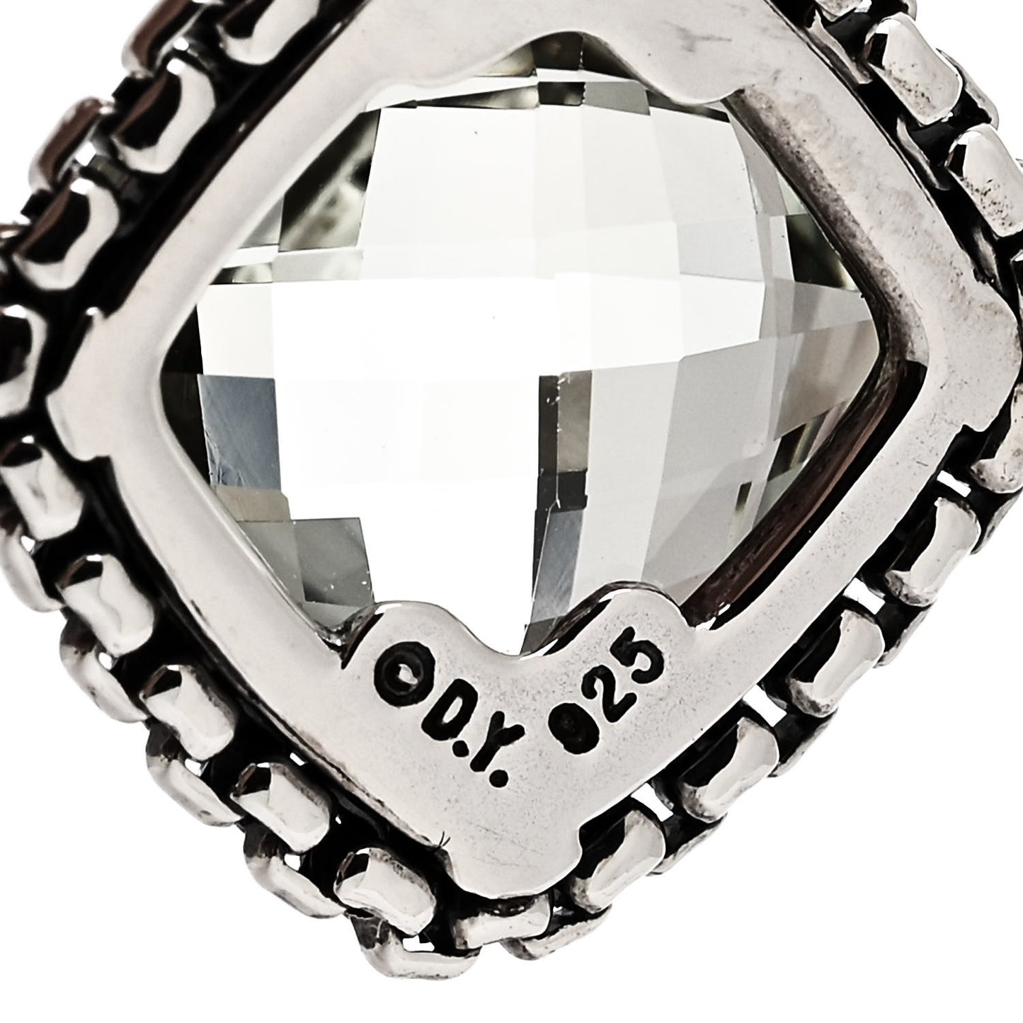 Sterling Silver Diamond Prasolite Cushion On Point Drop Earrings