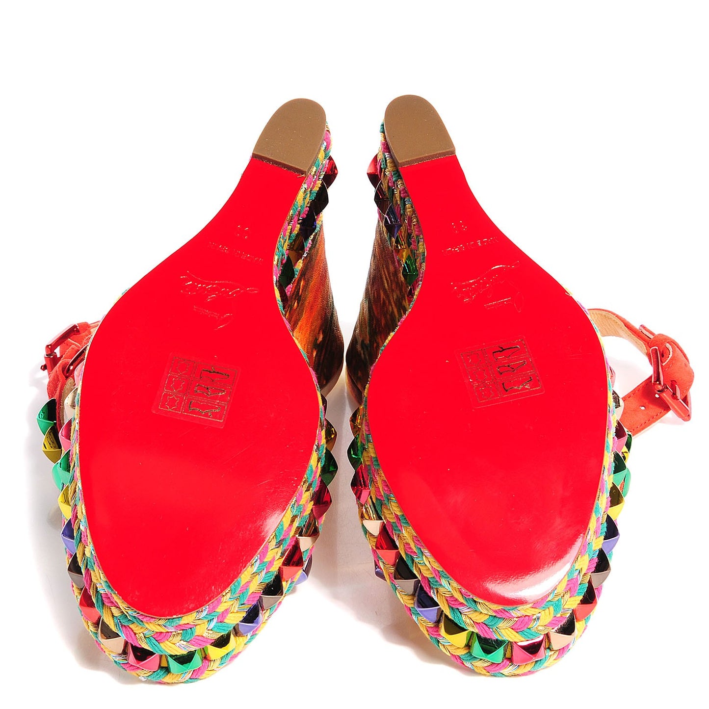 Lambskin Suede Cubana Cataclou 140 Wedge Sandals 39 Poppy