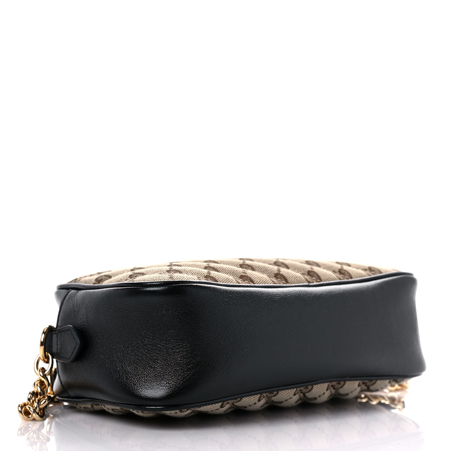 Monogram Matelasse Diagonal Small GG Marmont Chain Shoulder Bag Beige Black