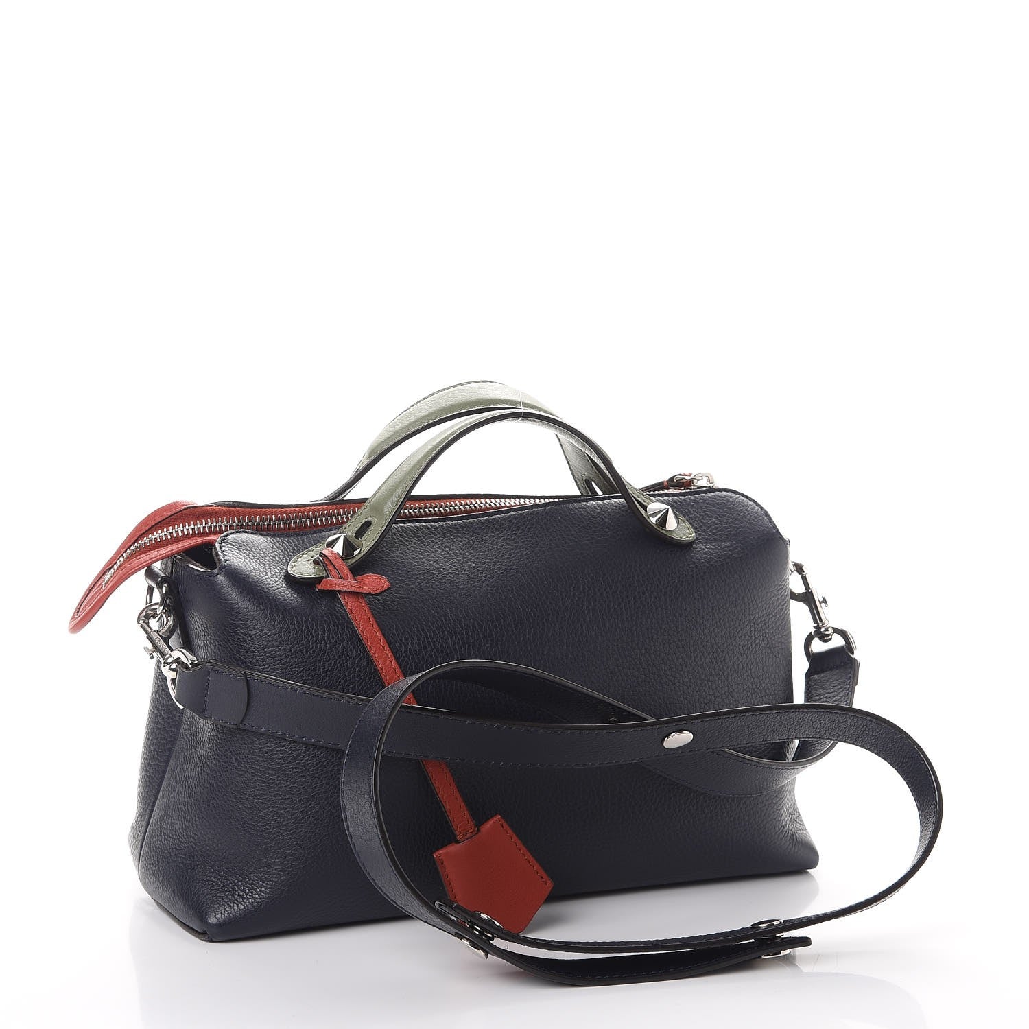 Fendi Vitello Dolce 4 Color Medium By The Way Boston Bag Blue Notte Multicolor 3 of 11