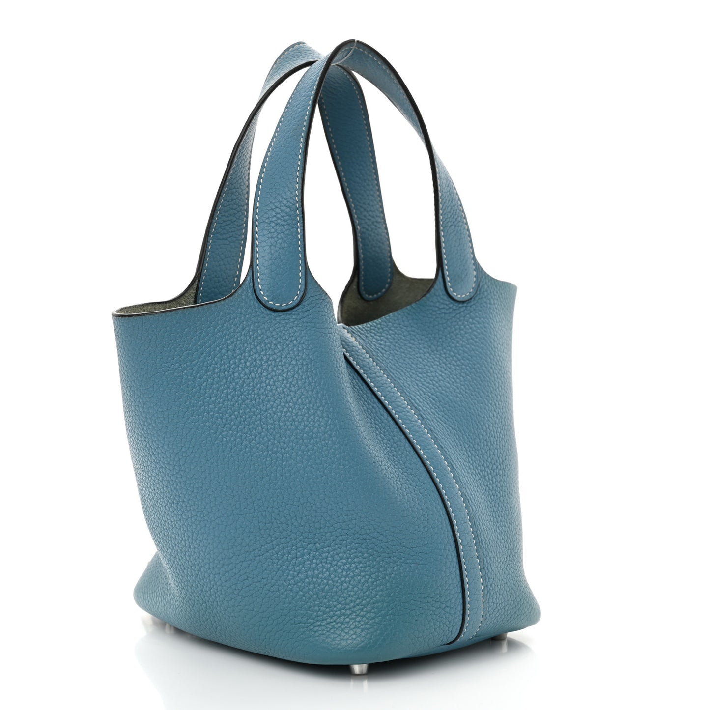 Taurillon Clemence Picotin Lock 18 PM Blue Jean