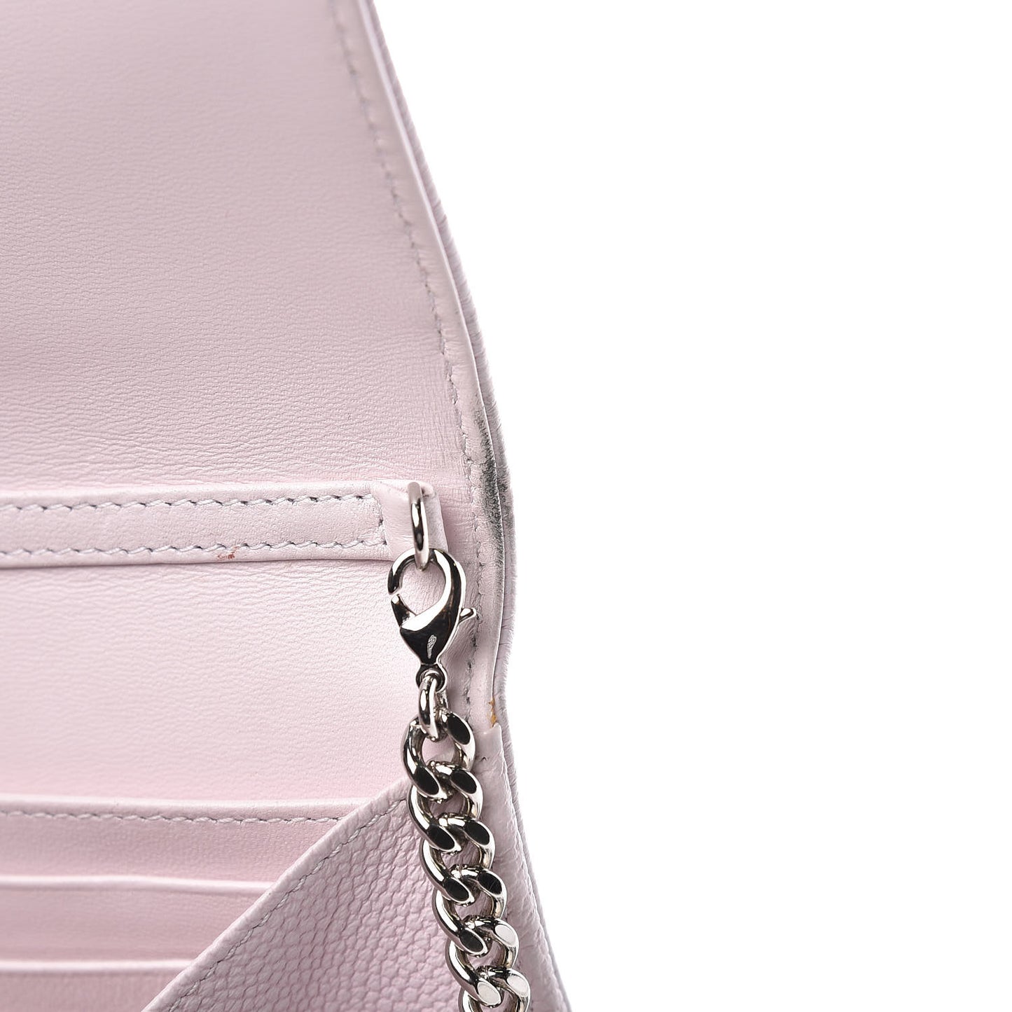 Grained Calfskin Diorama Croisiere Chain Wallet Pink