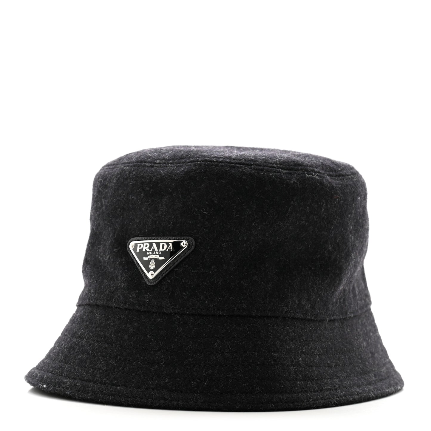 Authentic Loden Wool Metal Triangle Logo Bucket Hat M Anthracite