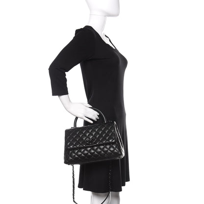 Chanel Caviar Quilted Small Coco Handle Flap So Black 3 of 11