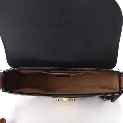 Gucci GG Supreme Monogram Web Medium Padlock Messenger Shoulder Bag Black 7 of 9