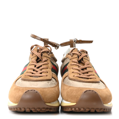 Gucci GG Suede Monogram Web Re-Motion Sneakers 41 Camel 3 of 10