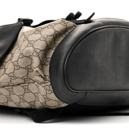 Gucci Soft GG Supreme Monogram Double Buckle Backpack Beige Black 9 of 13
