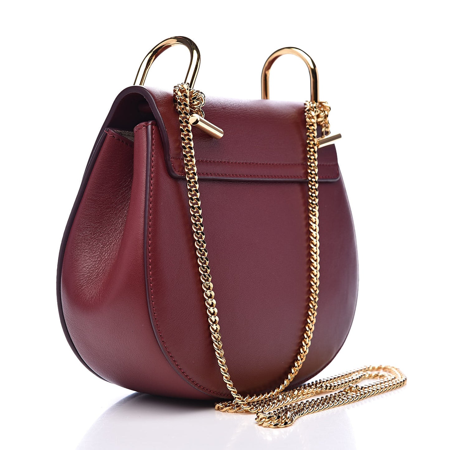 Calfskin Mini Drew Shoulder Bag Plum Purple
