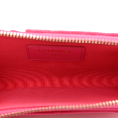 Chanel Caviar Quilted CC Zip Around Card Holder Pink 5 of 8