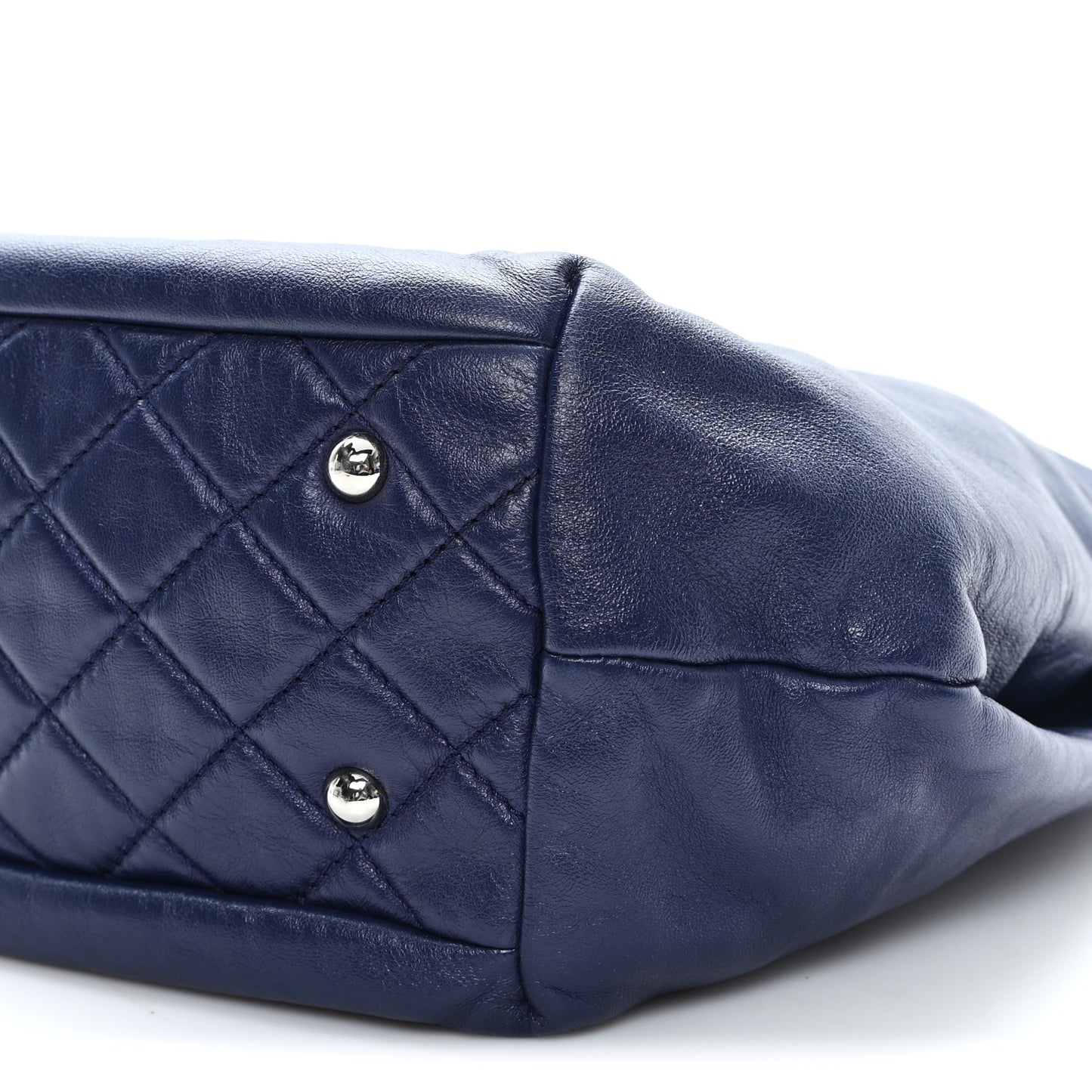 Calfskin Large Trianon Tote Navy Blue