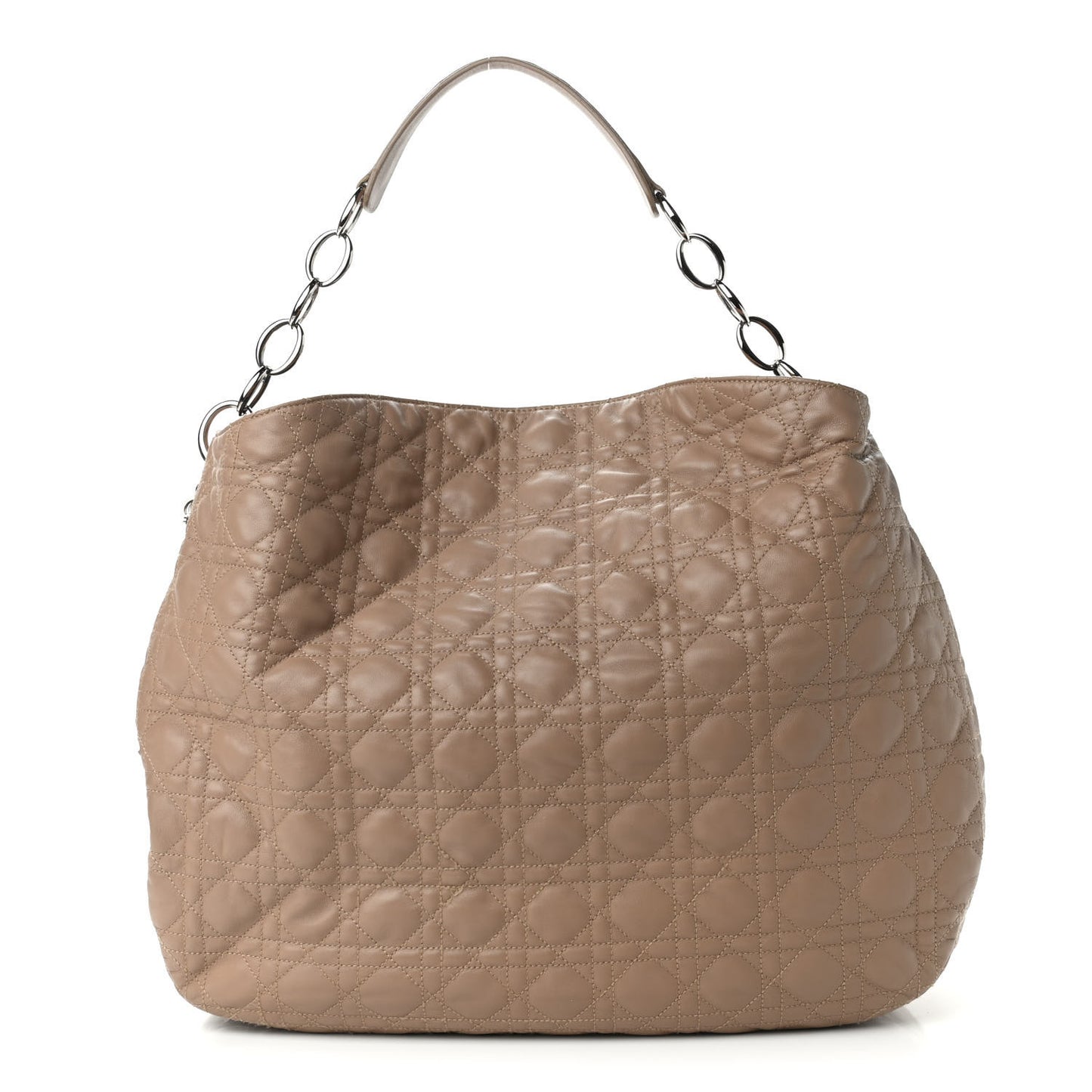 Lambskin Cannage Large Dior Soft Hobo Beige