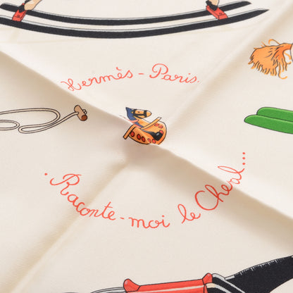 Hermes Silk Raconte Moi le Cheval Scarf 90 6 of 10