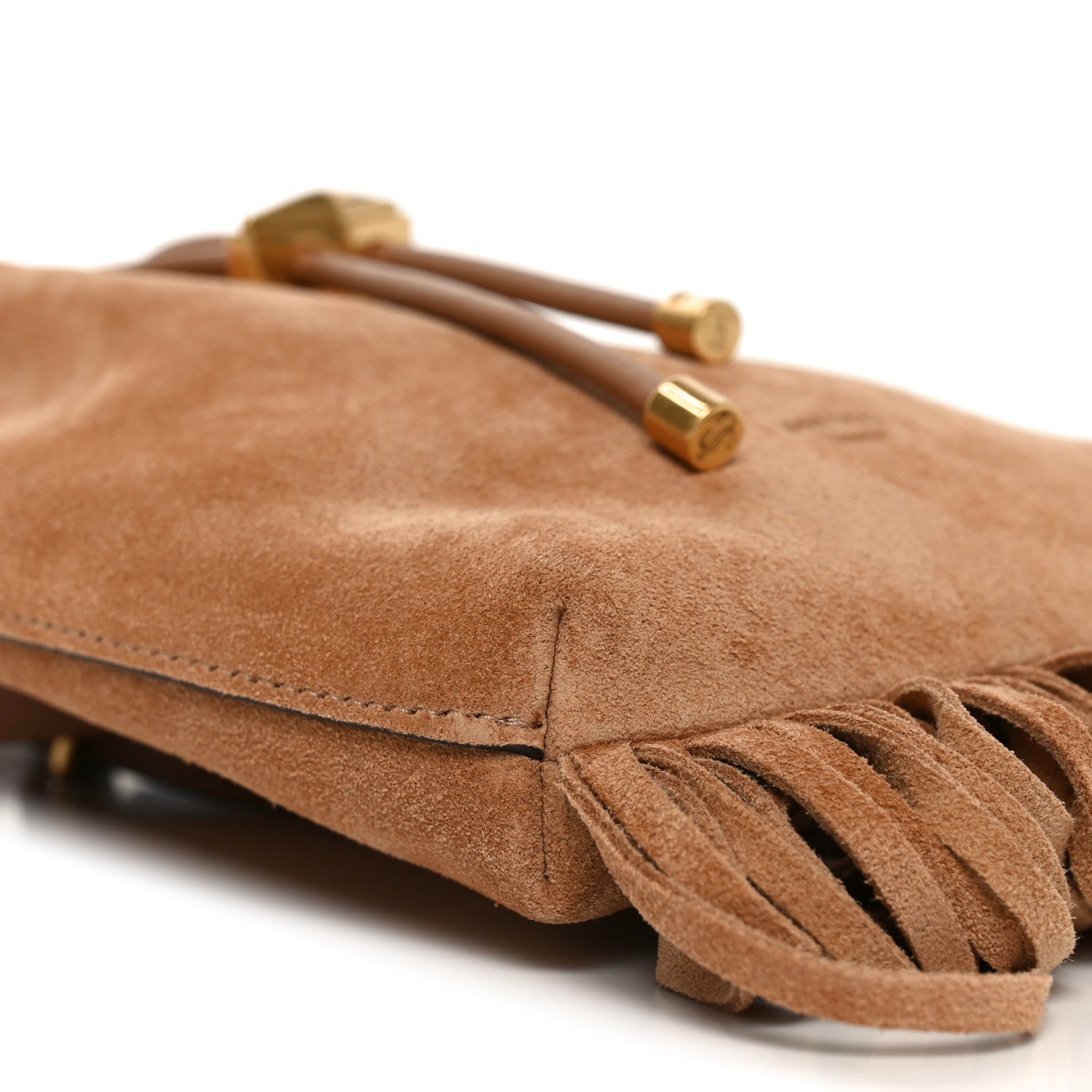 Jimmy Choo Suede Mini Fringe Tassel Bag Toffee 8 of 9