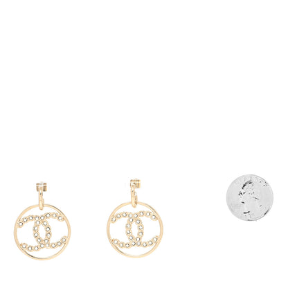 Chanel Baguette Crystal High Society CC Drop Earrings Gold 2 of 4