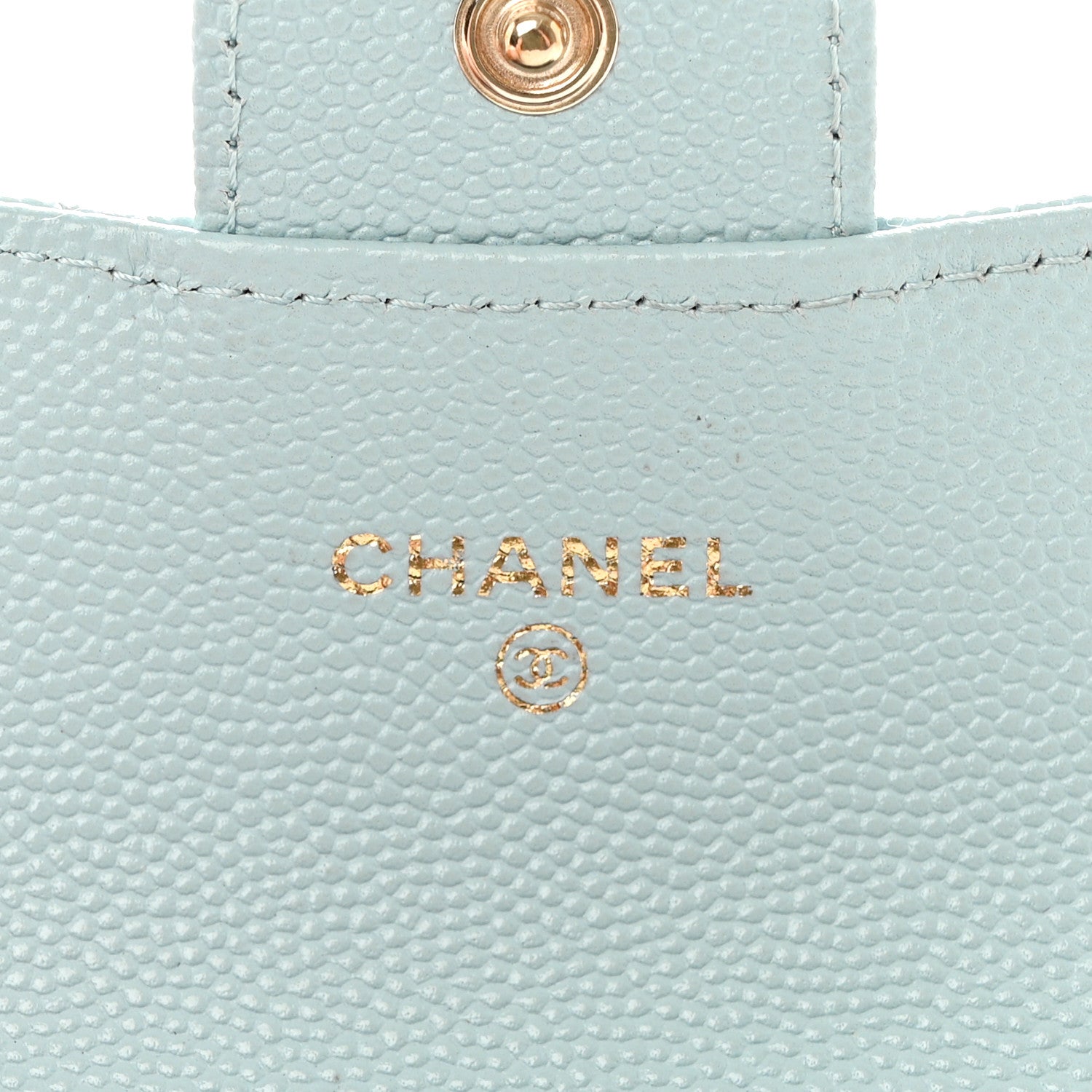 Chanel Caviar Quilted Flap Card Holder Wallet Light Blue 6 of 9