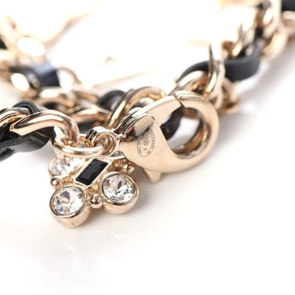 Chanel Lambskin Crystal CC Logo Charming Choker Gold Black 5 of 6