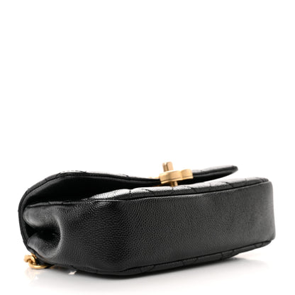 Chanel Shiny Caviar Quilted Chain Melody Waist Belt Bag Black 4 of 12