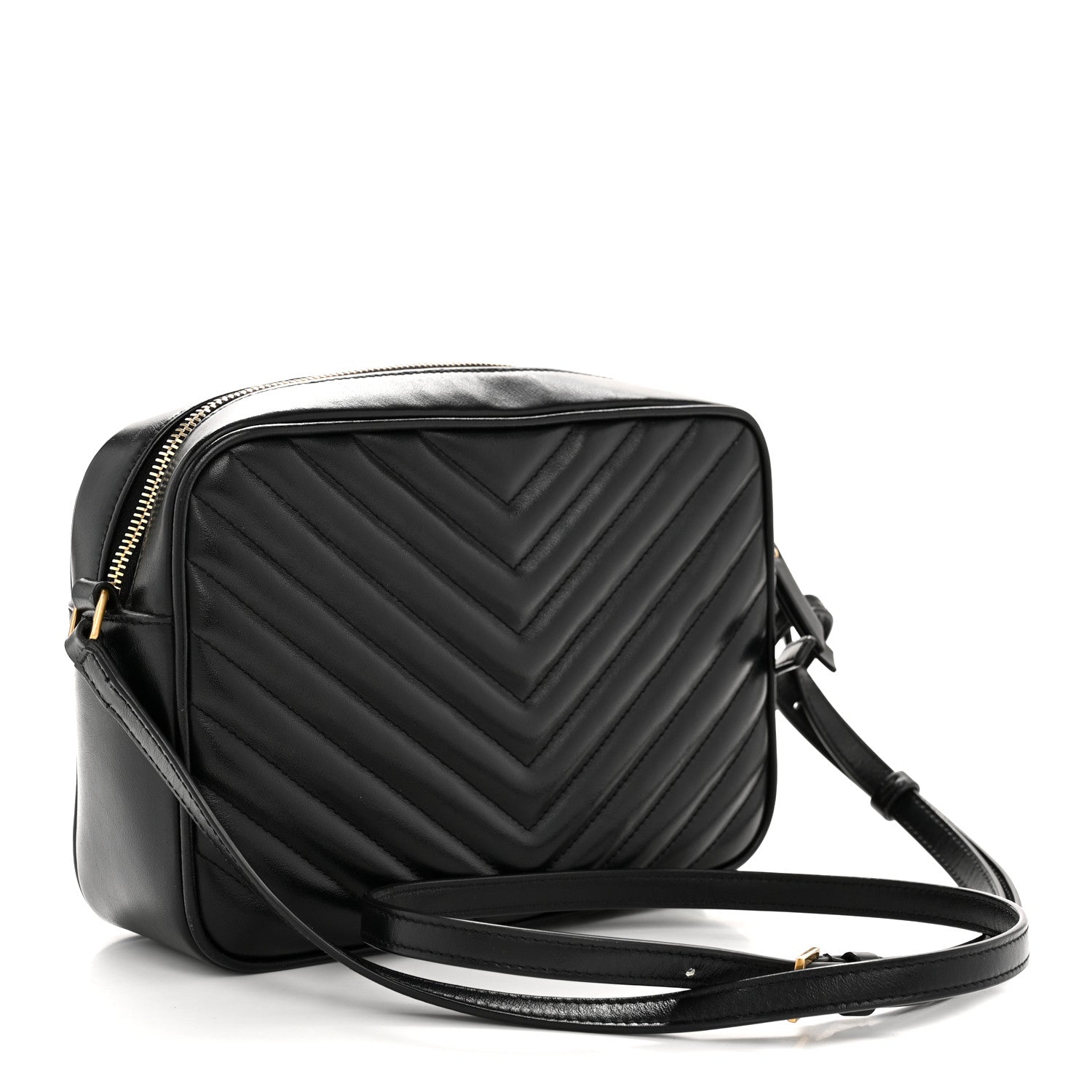 Saint Laurent Calfskin Matelasse Monogram Lou Camera Bag Black 3 of 13