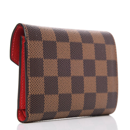 Louis Vuitton Damier Ebene Victorine Wallet Red 3 of 7