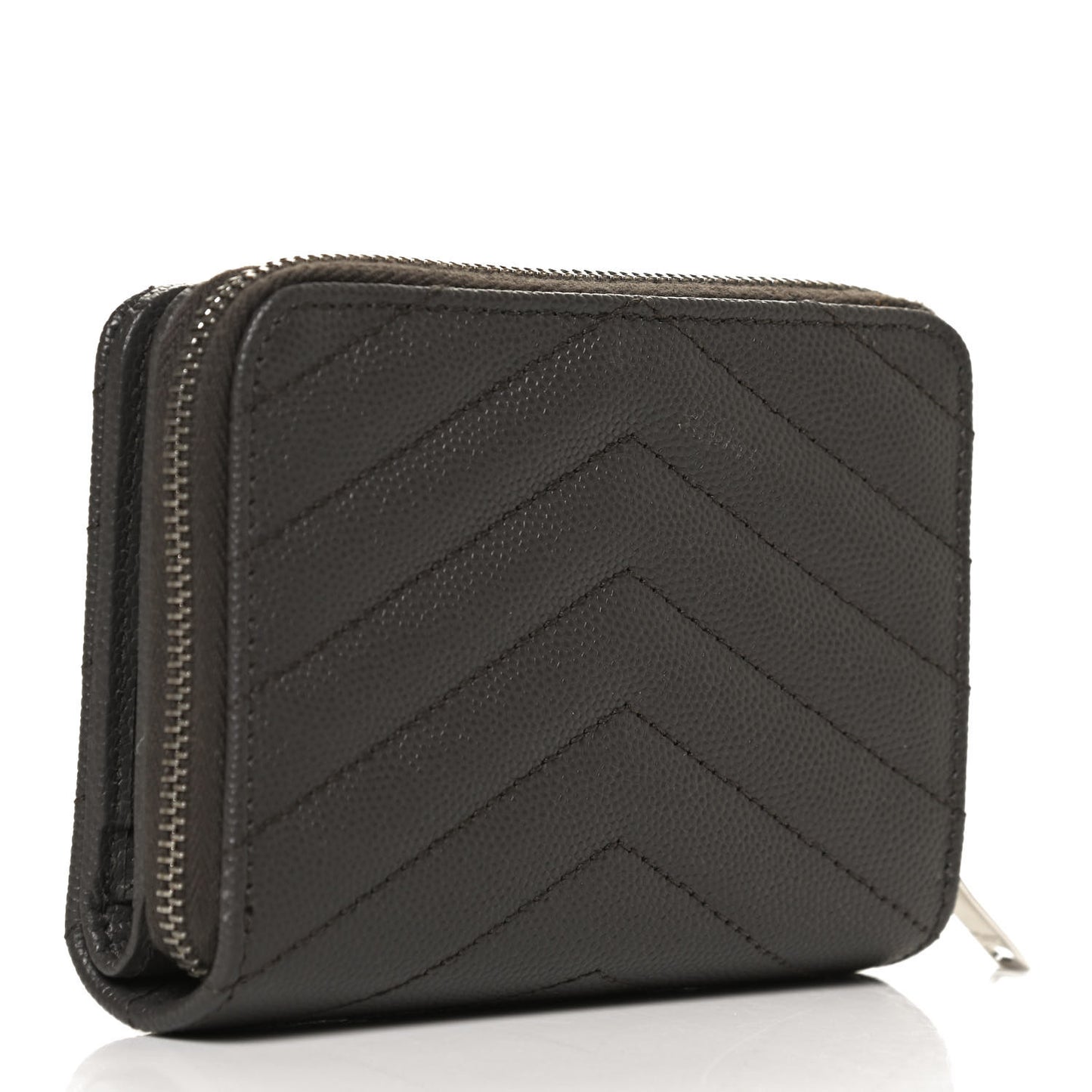 Grain De Poudre Matelasse Chevron Monogram Compact Zip Around Wallet Earth