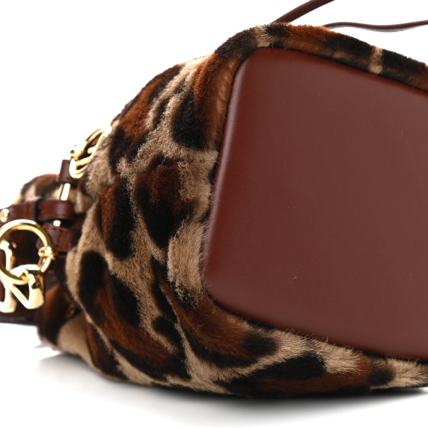 Wool Vitello King F is Fendi Leopard Print Mini Mon Tresor Bucket Bag Brown Multicolor