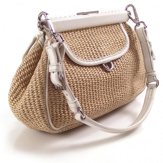 Prada Straw Belt Frame Shoulder Bag 3 of 10