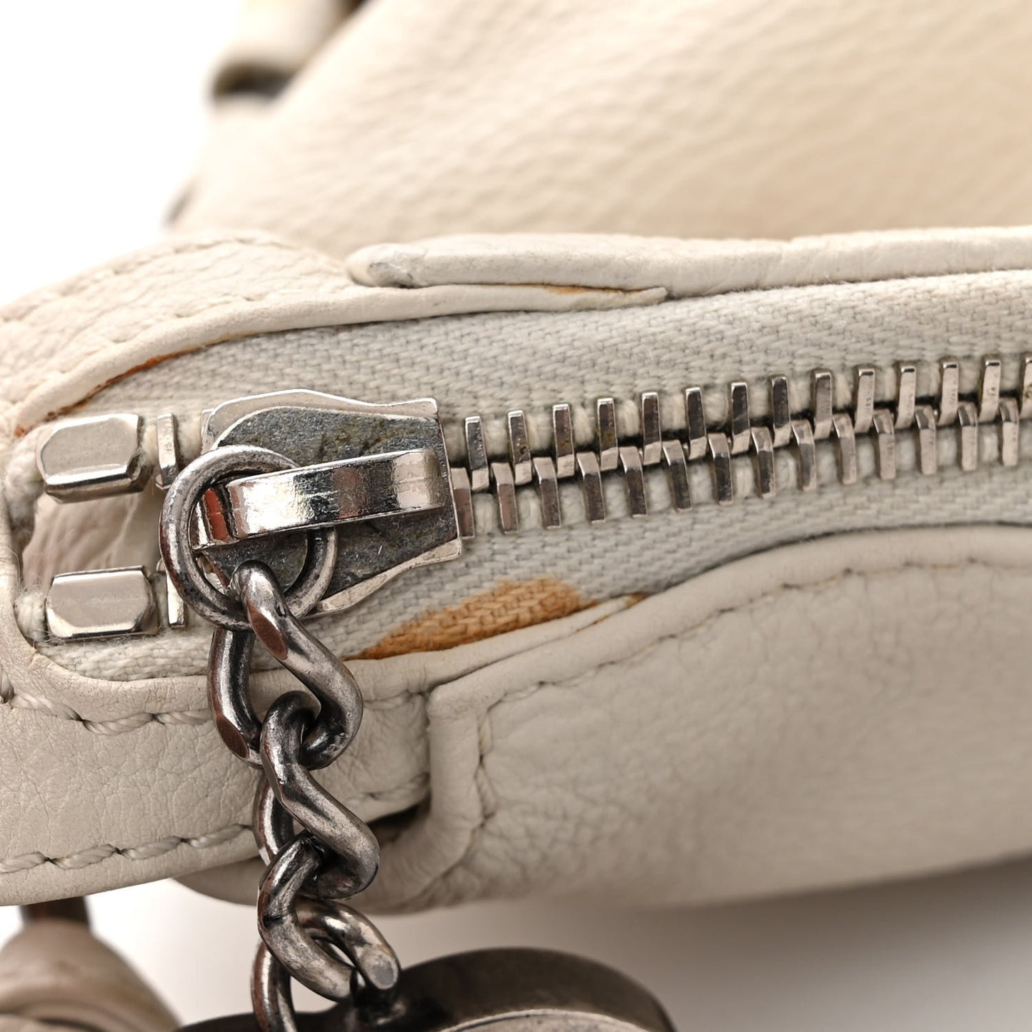 Calfskin Modern Chain Hobo White