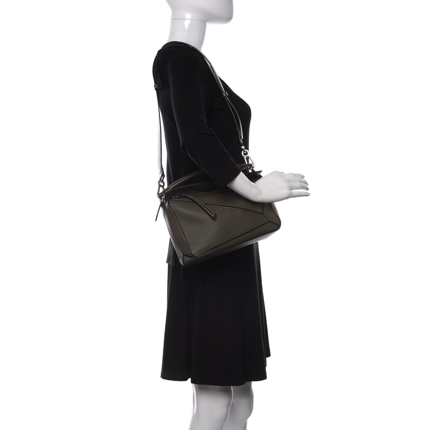Loewe Calfskin Small Puzzle Bag Khaki Green 2 of 8