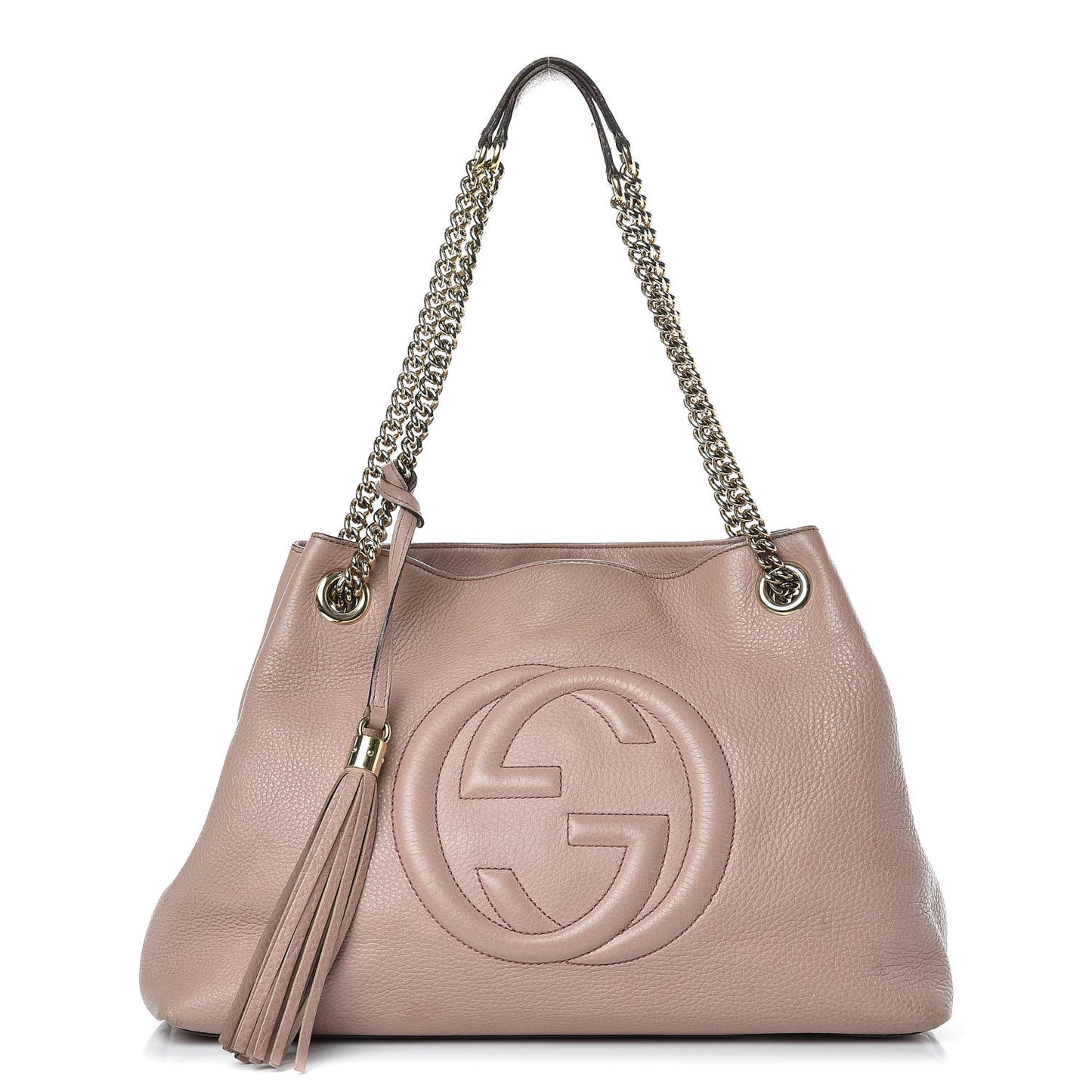 Pebbled Calfskin Medium Soho Chain Shoulder Bag Dark Cipria