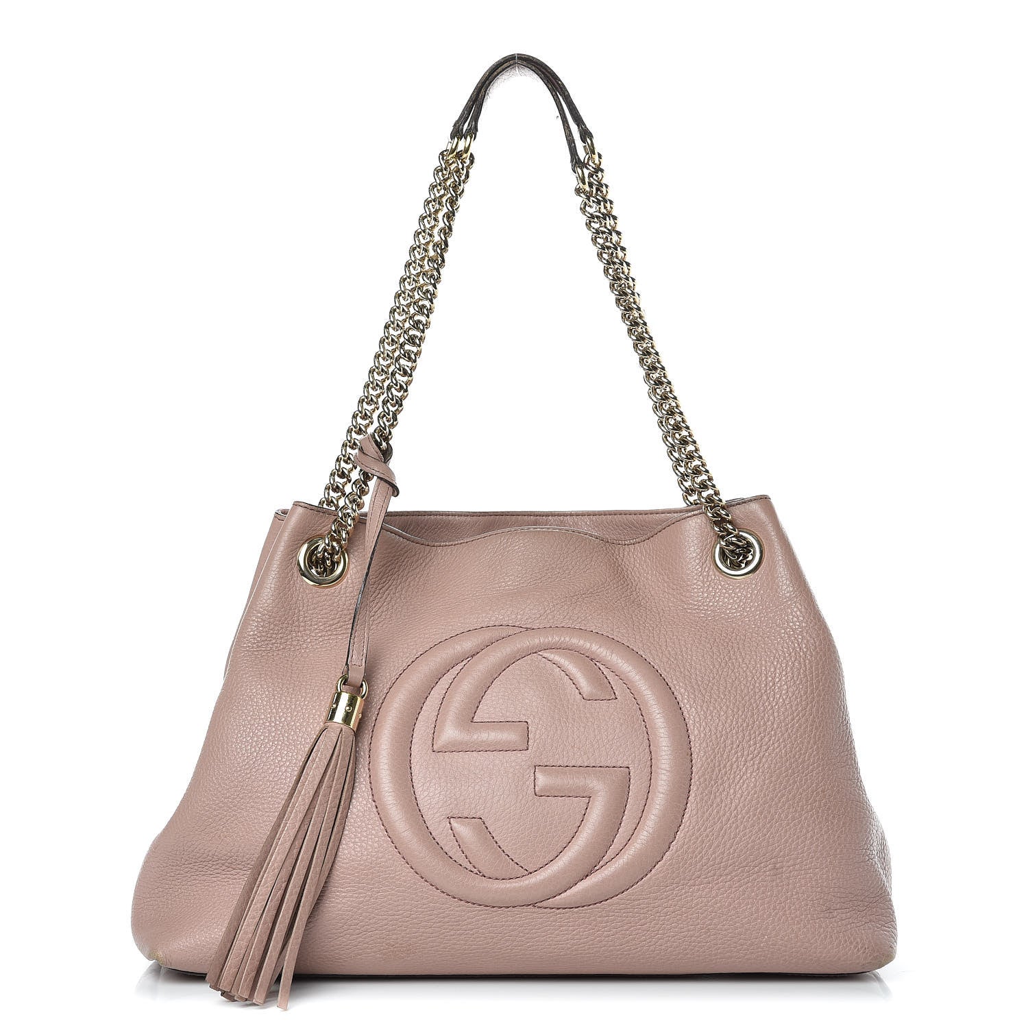 Gucci Pebbled Calfskin Medium Soho Chain Shoulder Bag Dark Cipria 1 of 22
