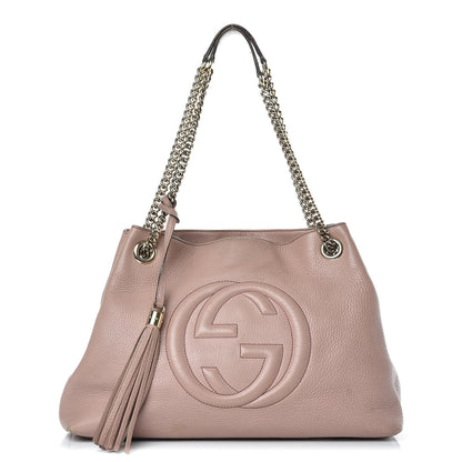 Gucci Pebbled Calfskin Medium Soho Chain Shoulder Bag Dark Cipria 1 of 22