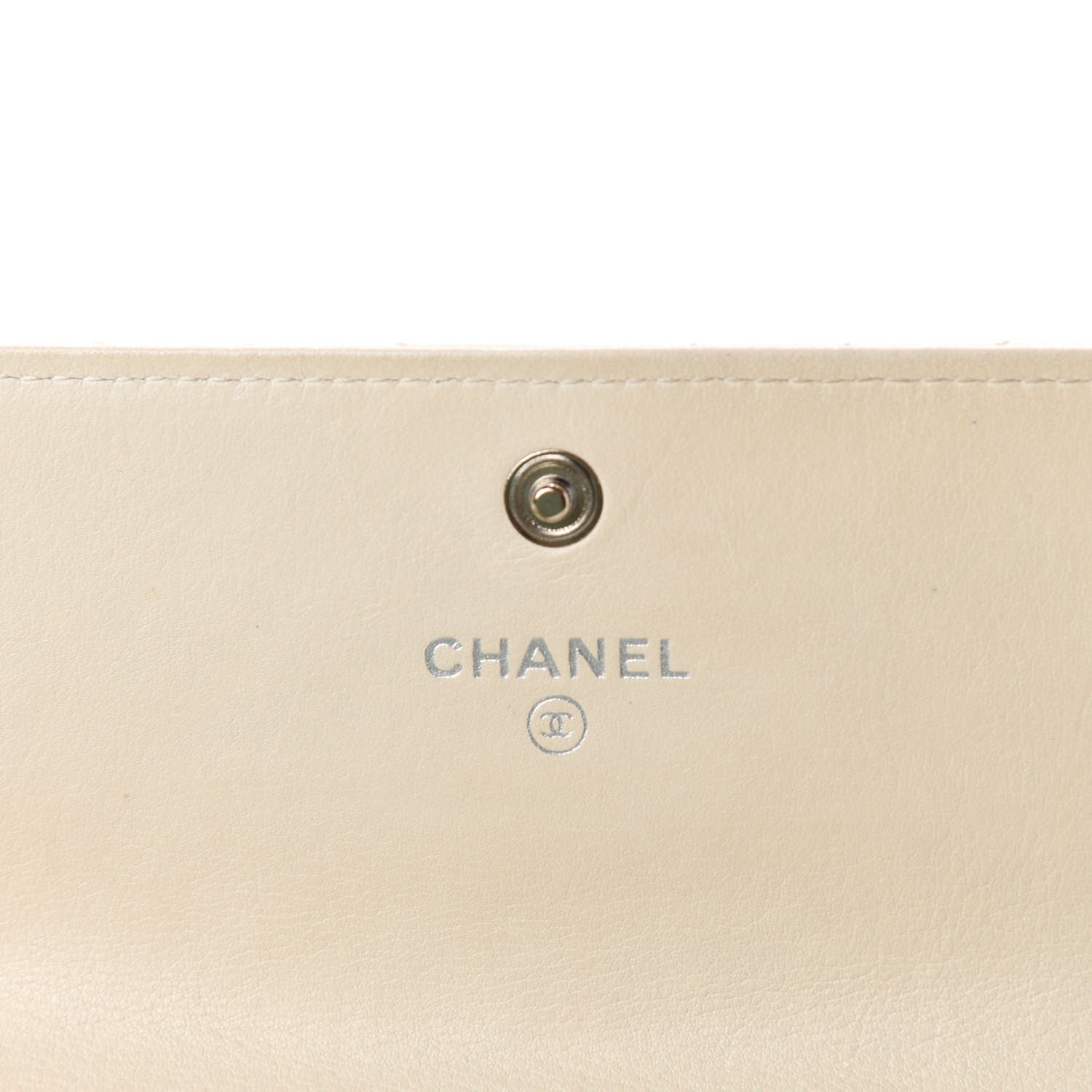 Chanel Calfskin Chevron Quilted Flap Wallet Light Beige 11 of 13
