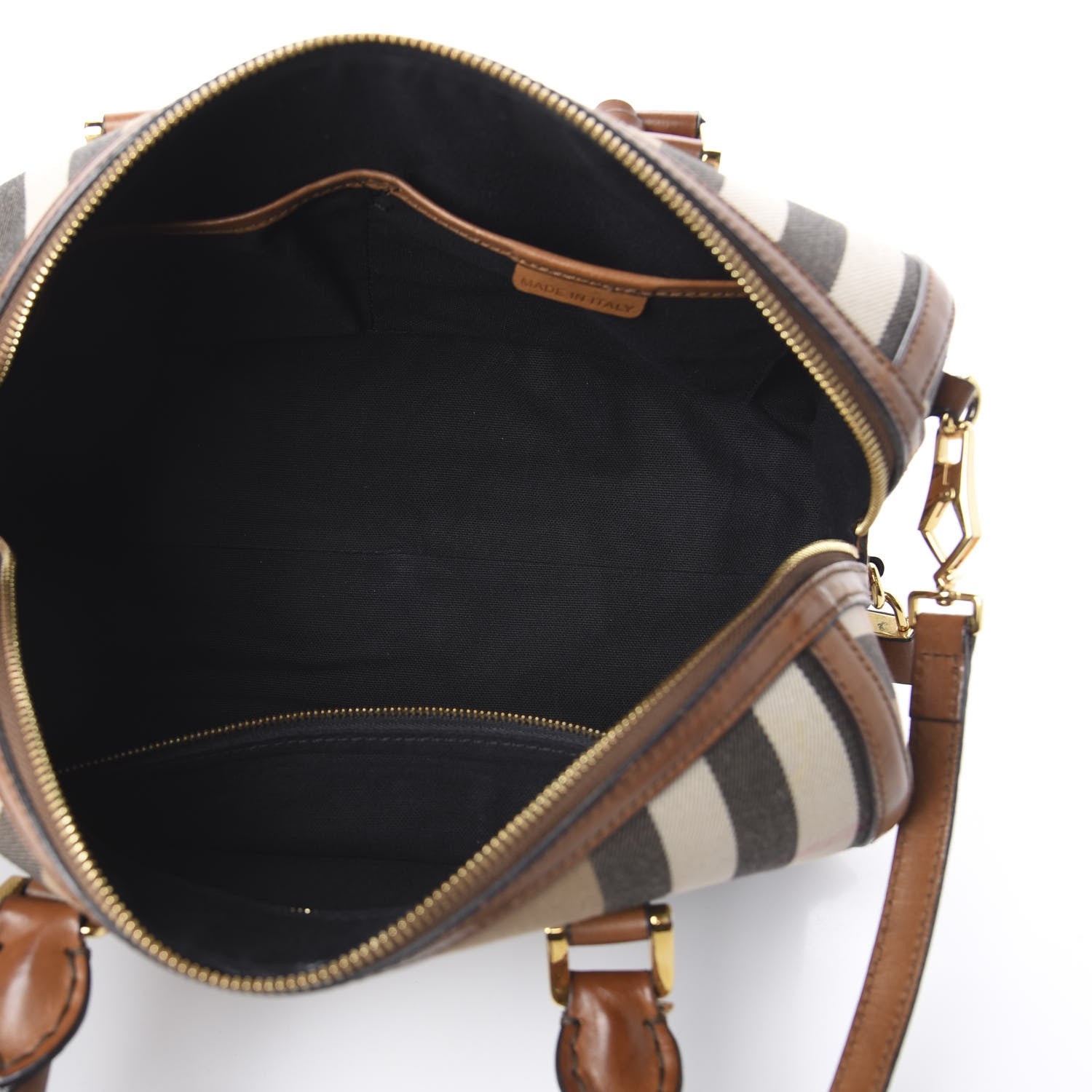 Burberry House Check Medium Alchester Bowling Bag Tan 4 of 9