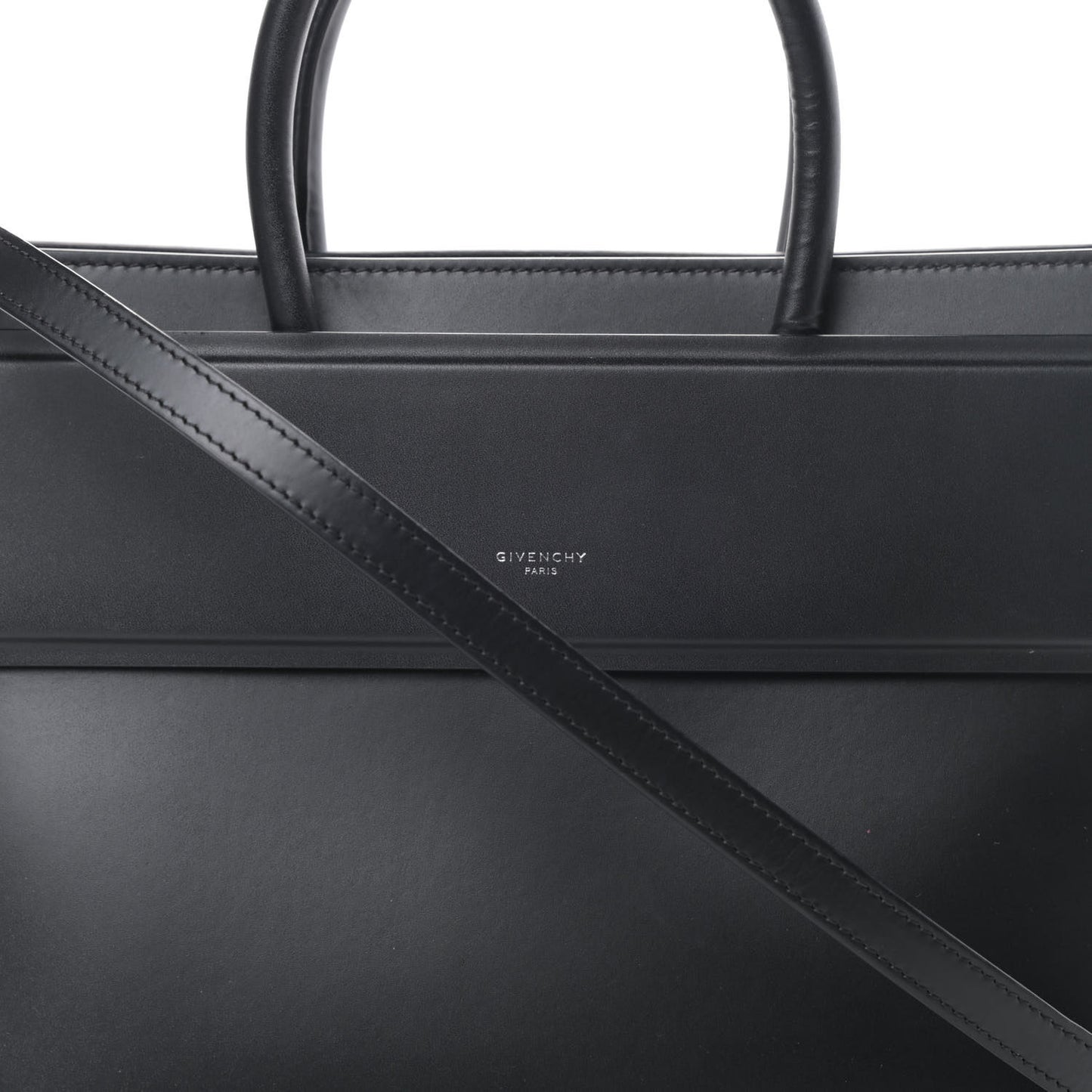 Smooth Calfskin Small Horizon Satchel Black