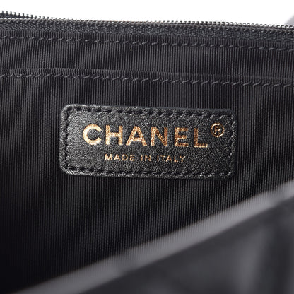 Chanel Metallized Calfskin Small XXL Travel Flap Bag Black 6 of 10