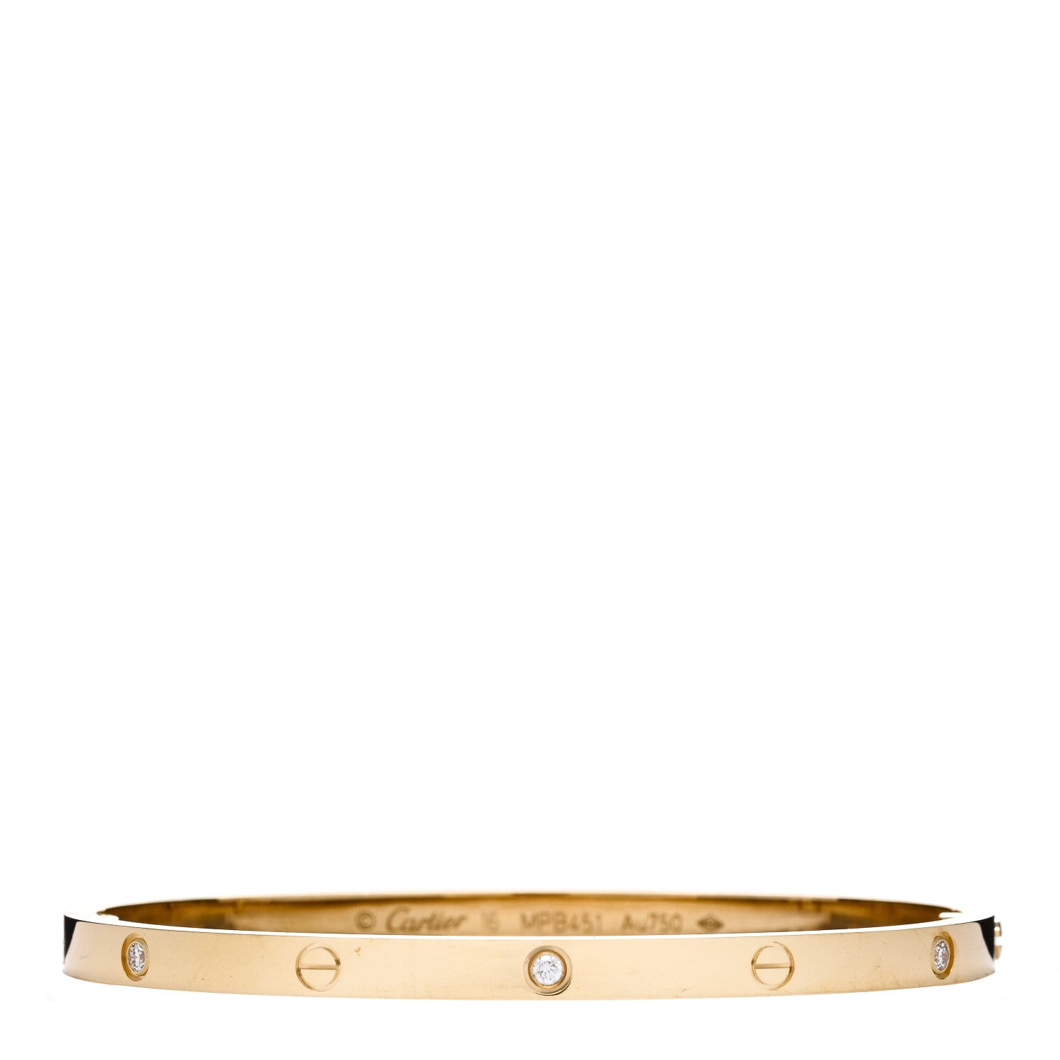 Cartier 18K Yellow Gold 6 Diamond Small LOVE Bracelet 16 1 of 4