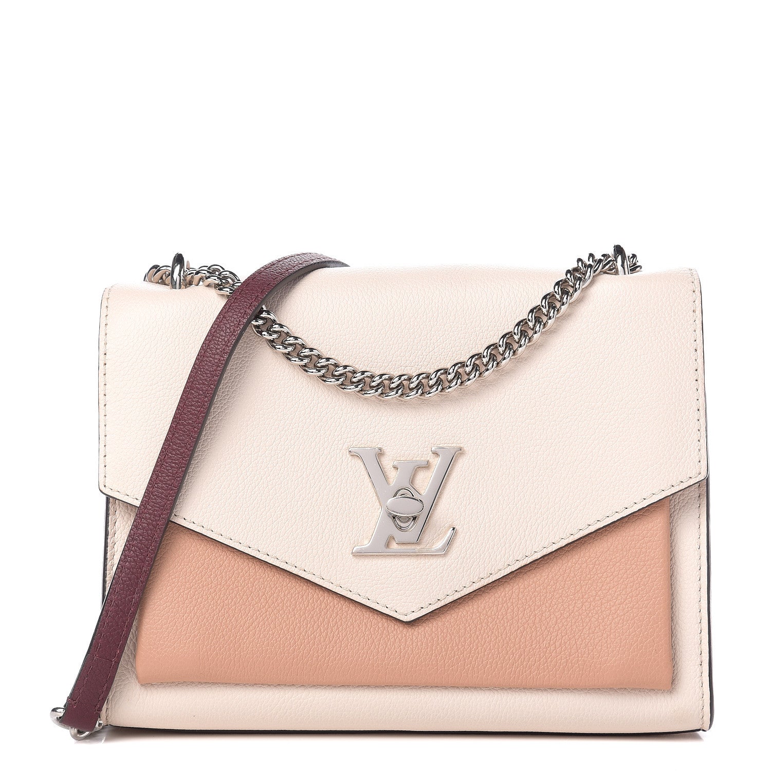 Louis Vuitton Soft Calfskin Mylockme Chain Bag BB Rose Silk Quartz Calla 1 of 9