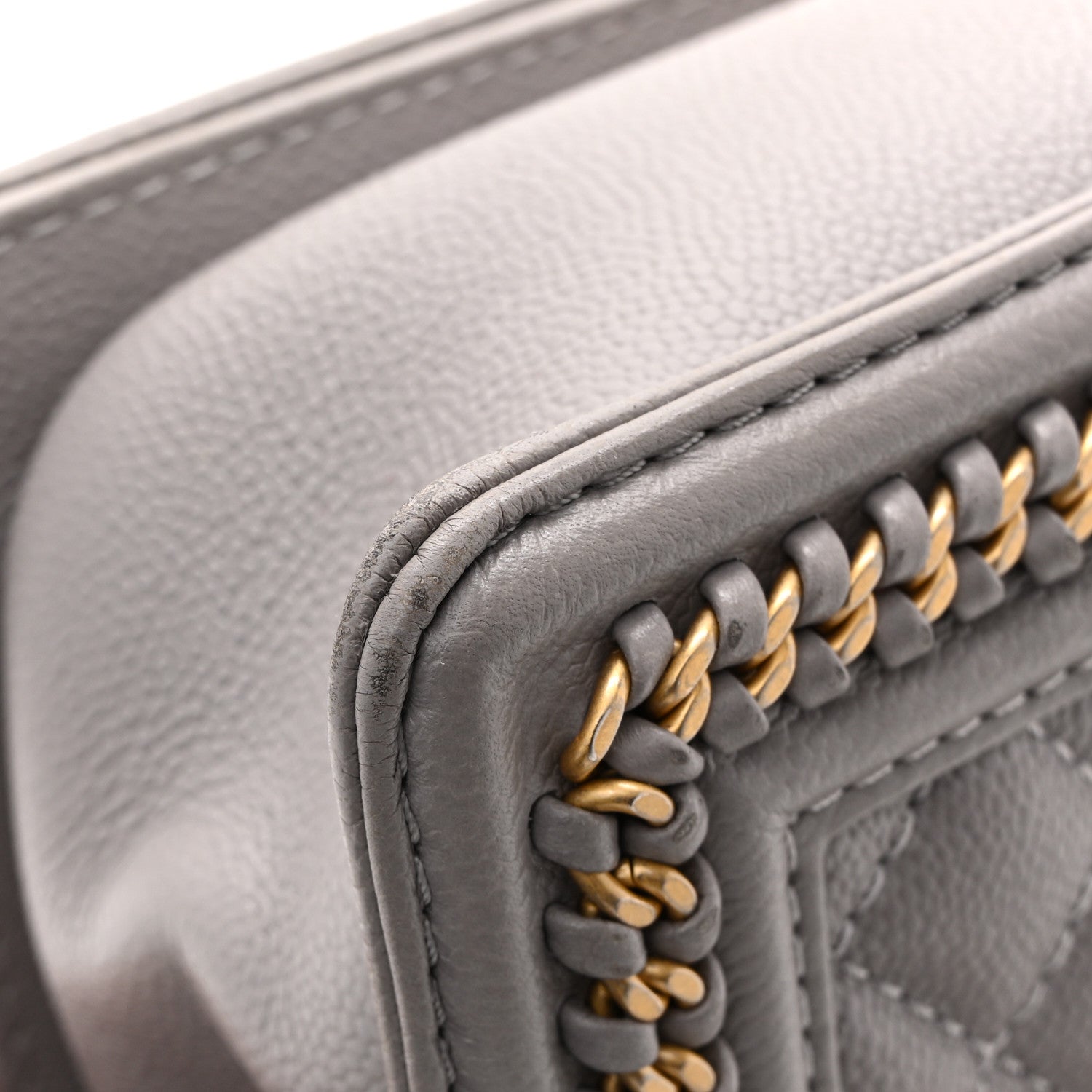 Chanel Caviar Quilted Chain Around Medium Boy Flap Grey 13 of 15