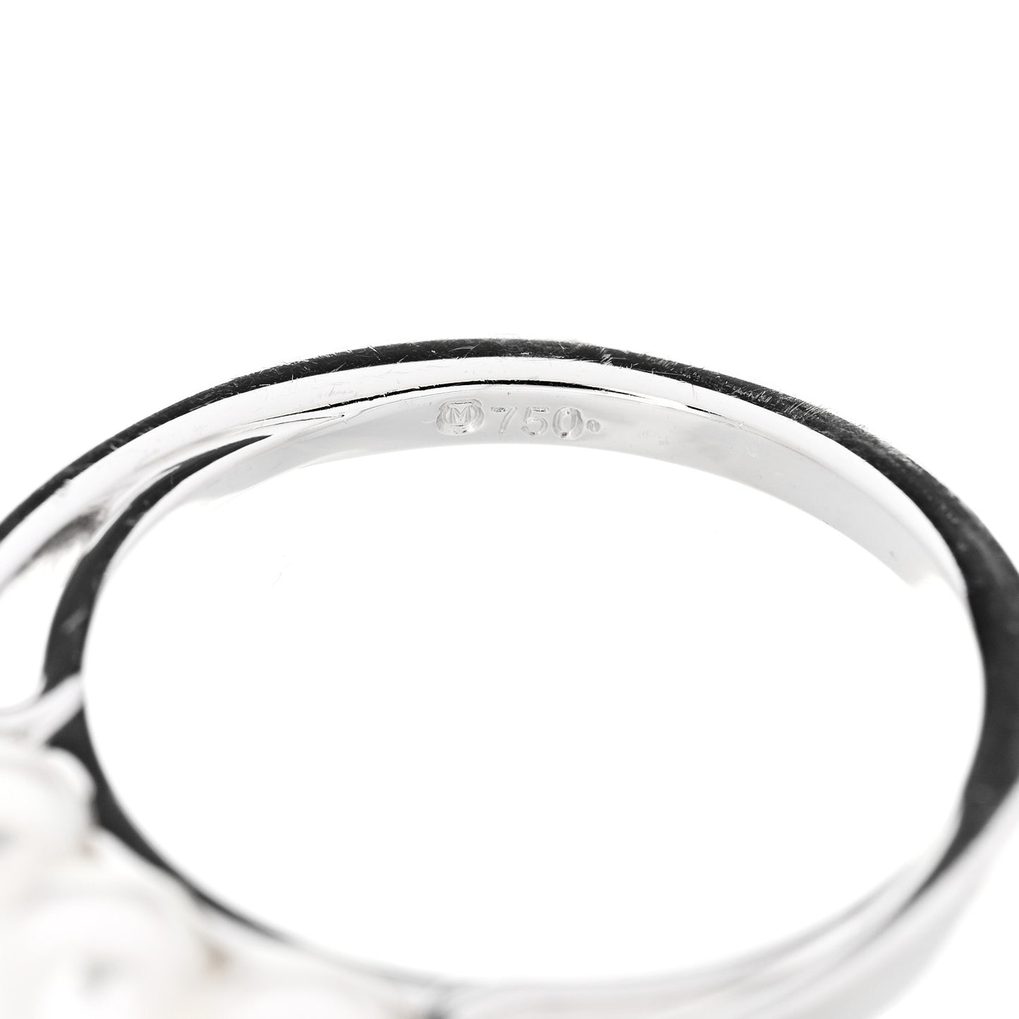 18K White Gold Akoya Cultured Pearl Three Pearl Ring 50 5.5