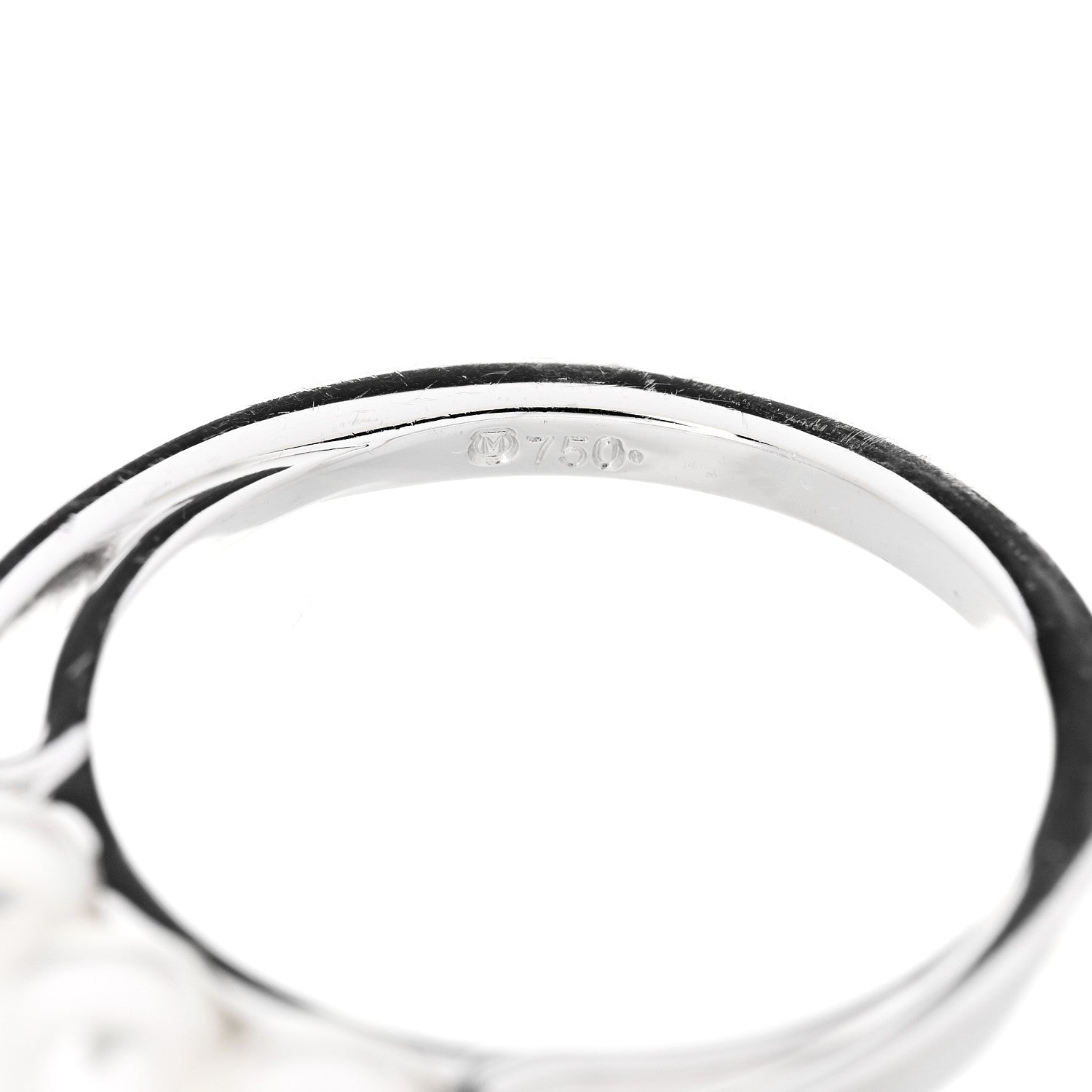 Mikimoto 18K White Gold Akoya Cultured Pearl Three Pearl Ring 50 5.5 4 of 4