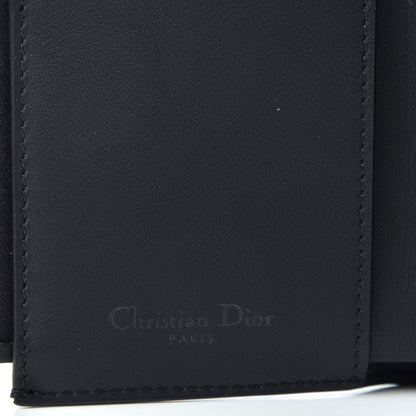 Christian Dior Ultra Matte Calfskin Saddle Lotus Wallet Black 6 of 6