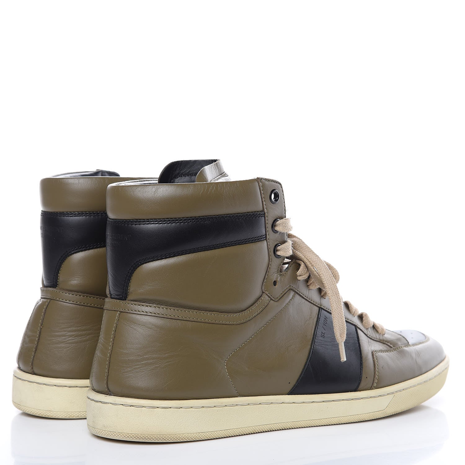 Saint Laurent Calfskin Court Classic SL/10H High Top Sneakers 44 Olive Black 4 of 13