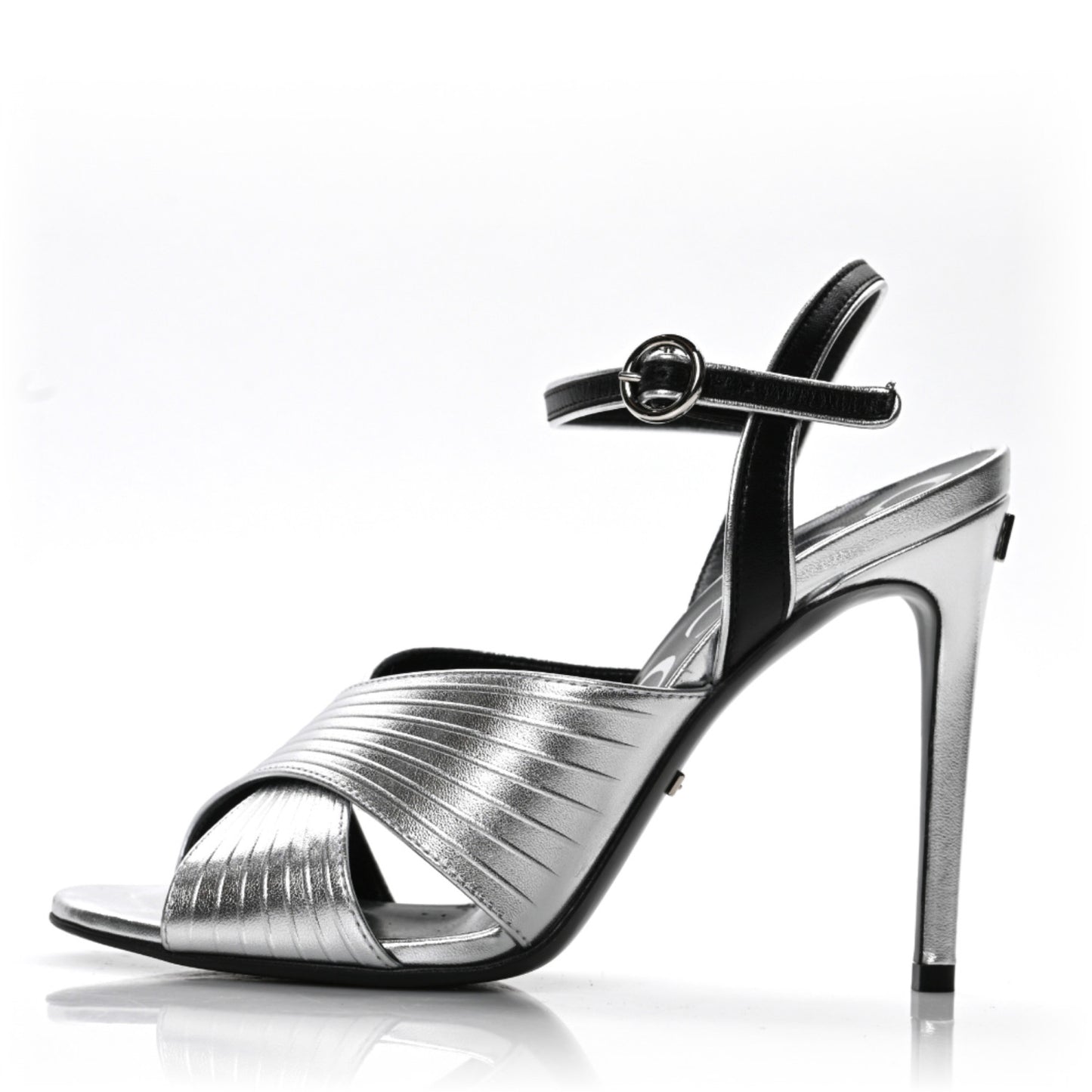 Malaga Kid Webby Crossover High Heel Sandals 37 Silver