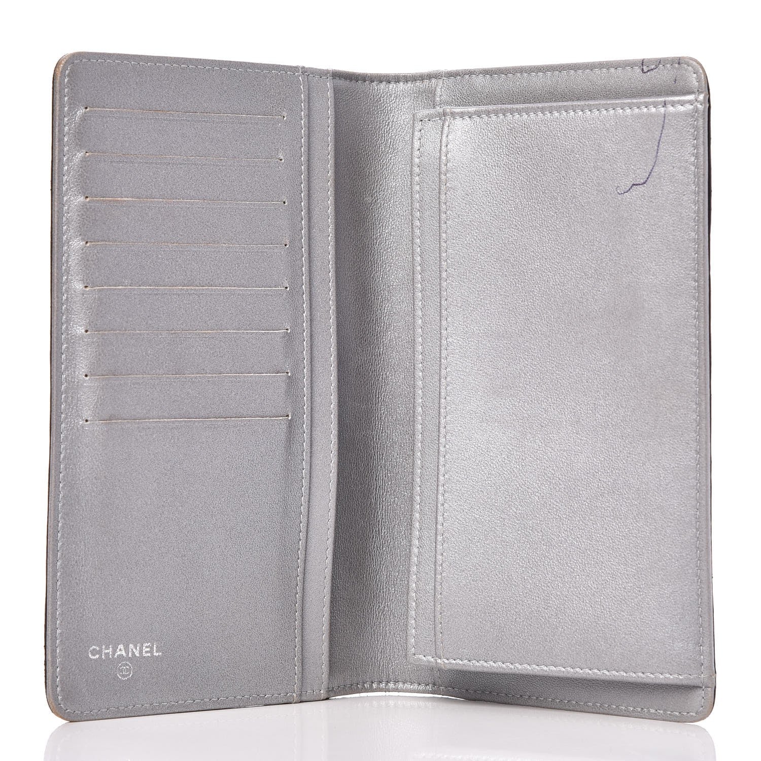 Chanel Lambskin Camellia Embossed Yen Wallet Black 13 of 22