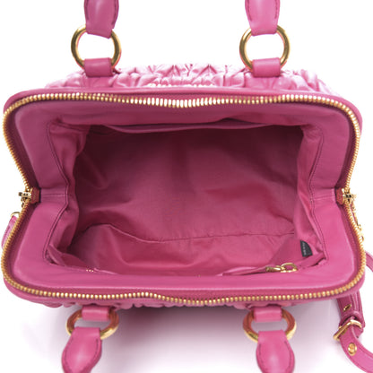 Miu Miu Nappa Matelasse Bauletto Top Handle Bowler Loto 6 of 16