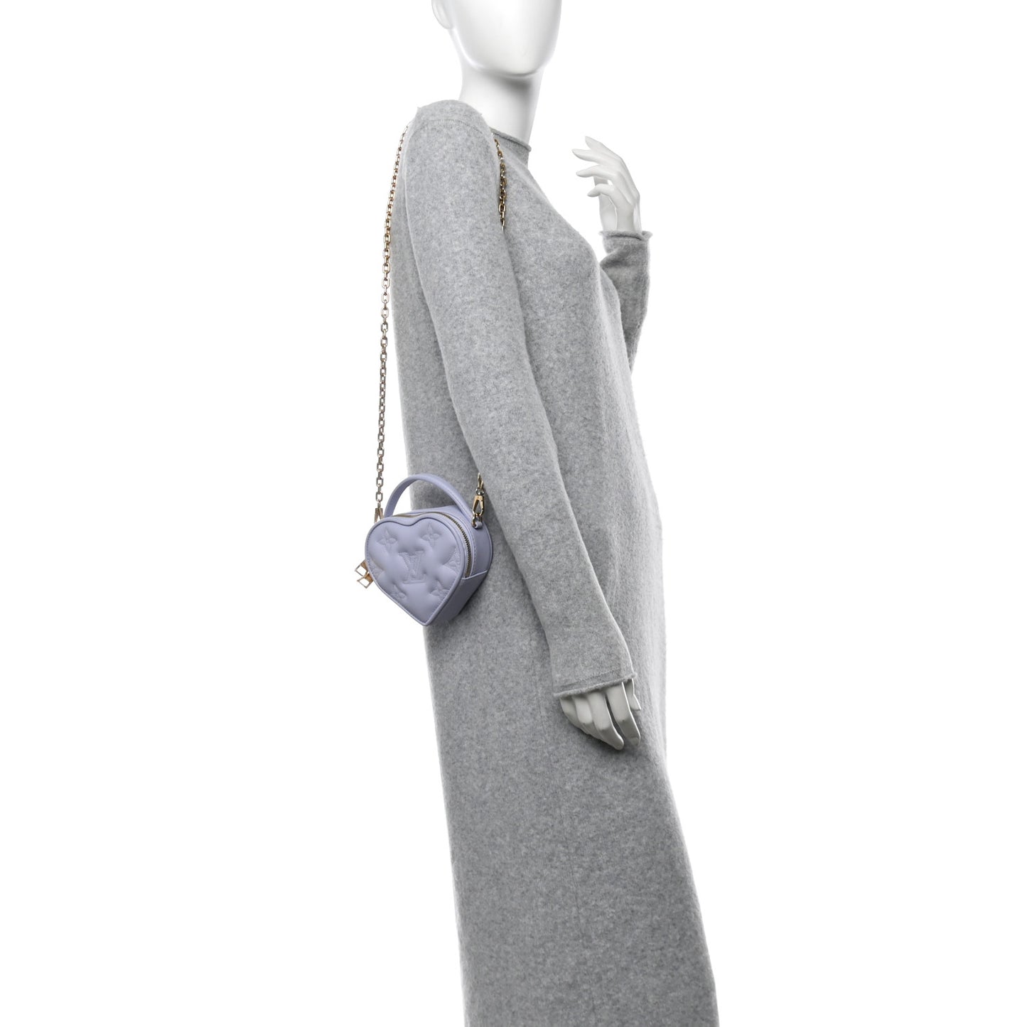Calfskin Embroidered Monogram Pop My Heart Bag Pouch Lilac