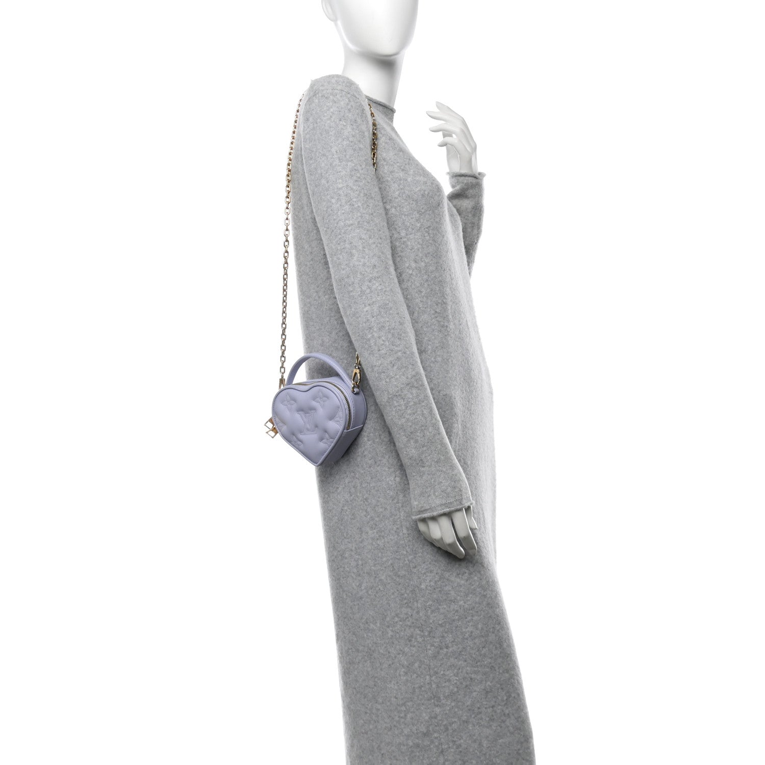 Louis Vuitton Calfskin Embroidered Monogram Pop My Heart Bag Pouch Lilac 2 of 10
