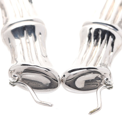 Fendi Metal FF Bamboo Hoop Earrings Silver 4 of 8